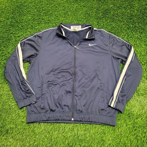 NIKE Chest Swoosh Track Jacket Large 24x26 Baggy White Trim - Picture 1 of 13